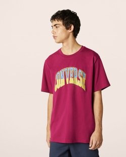 Camisetas Converse Twisted Varsity Graphic Para Hombre - Rosas/Burdeos | Spain-9205